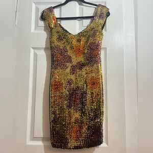 SOLD.      Vintage sequin midi dress